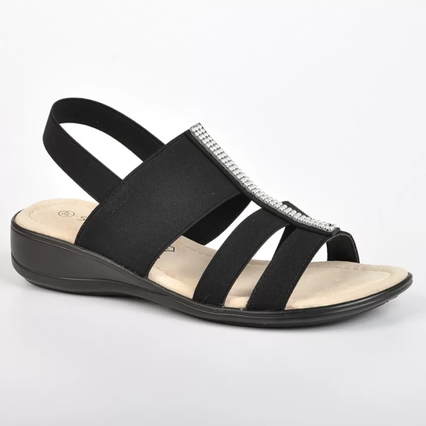 Chaussures Confort | SCALINA Sandales Compensees Noir
