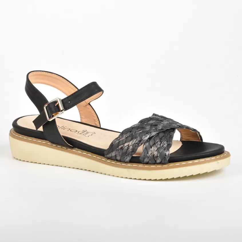 Chaussures Confort | SCALINA Sandales Compensees Noir