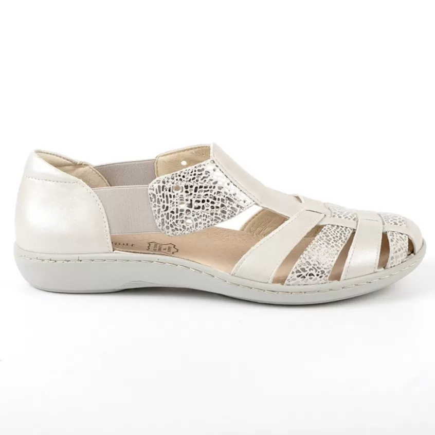 Chaussures Confort | LADY CONFORT Sandales Confort Femme Semelles Souples Argente