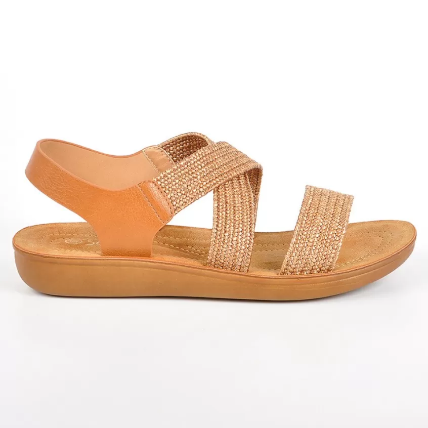 Chaussures Confort | SCALINA Sandales Femme Compensees Avec Elastiques Marron