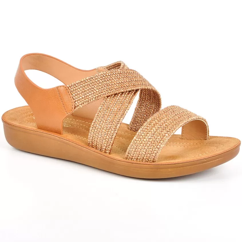 Chaussures Confort | SCALINA Sandales Femme Compensees Avec Elastiques Marron