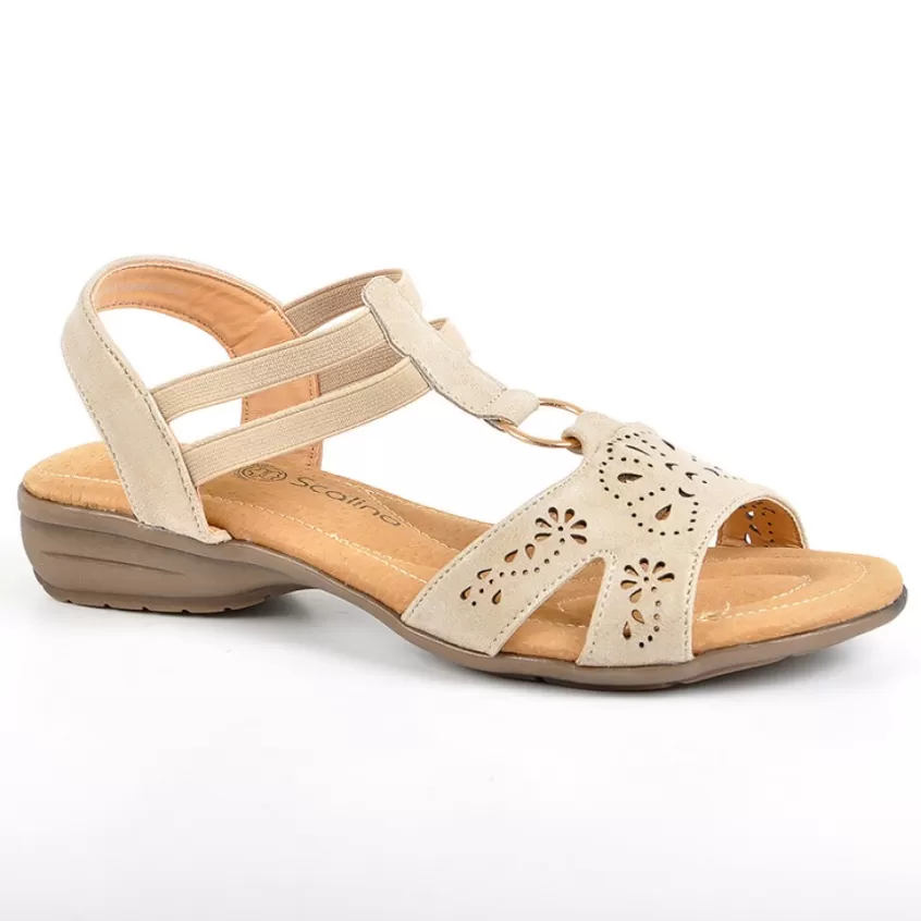 Chaussures Confort | SCALINA Sandales Femme Plates Beige