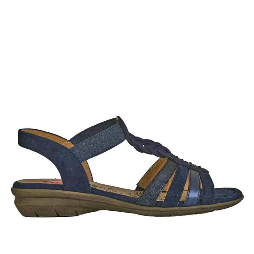 Chaussures Confort | RELIFE Sandales Plates Avec Strass Bleu