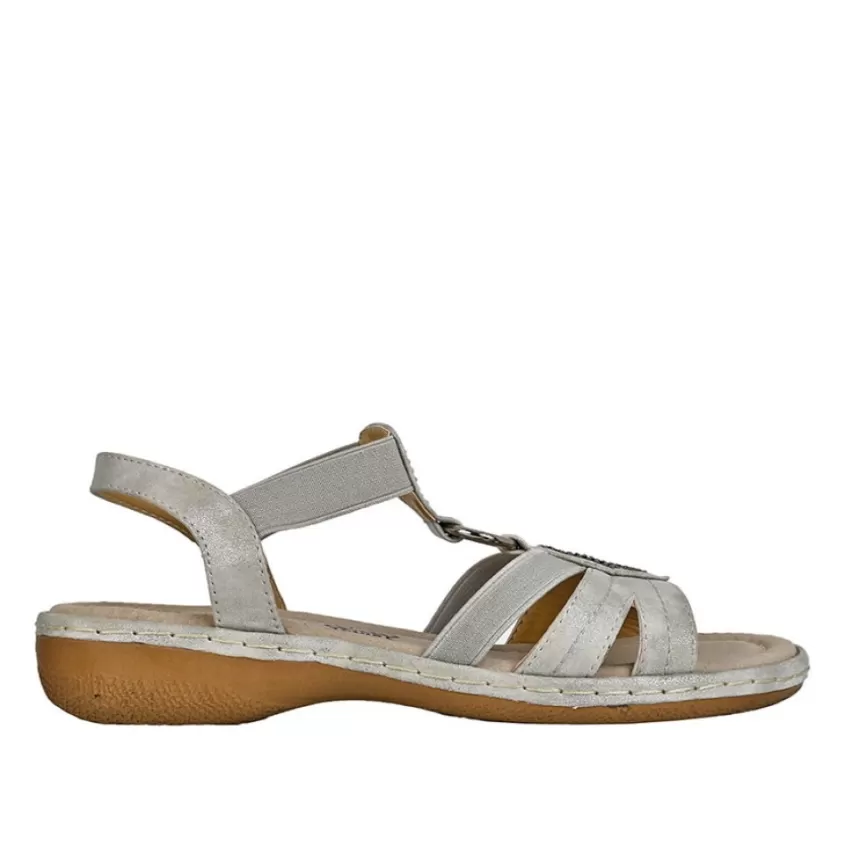 Chaussures Confort | LADY CONFORT Sandales Plates Femme Argente