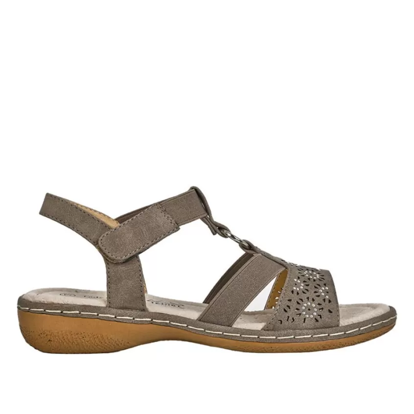Chaussures Confort | LADY CONFORT Sandales Plates Femme Beige