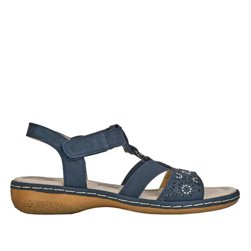 Chaussures Confort | LADY CONFORT Sandales Plates Femme Bleu Marine