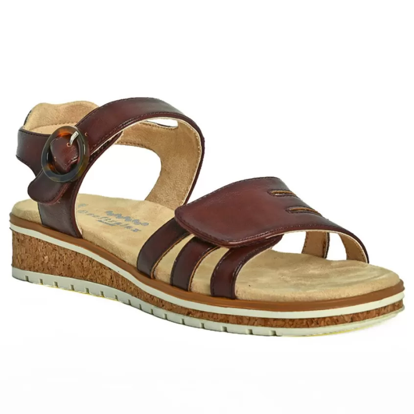 Chaussures Confort | LADY CONFORT Sandales Plates Femme Marron