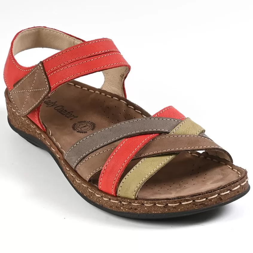 Chaussures Confort | LADY CONFORT Sandales Plates Femme Multicolore