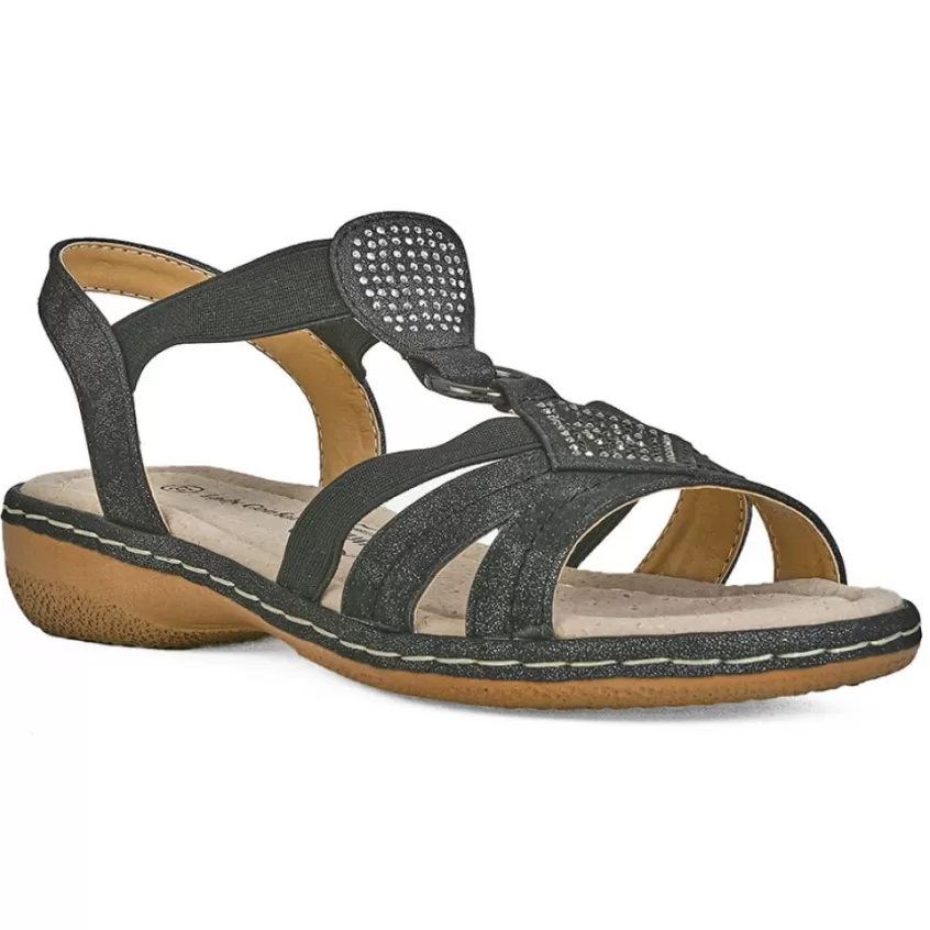 Chaussures Confort | LADY CONFORT Sandales Plates Femme Noir