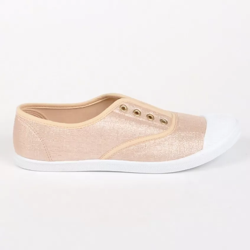 Baskets, Sneakers | STREET LIFE Tennis Femme Dore En Toile