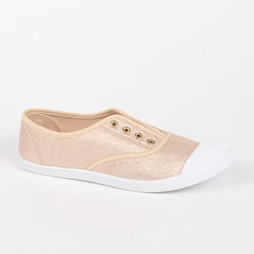 Baskets, Sneakers | STREET LIFE Tennis Femme Dore En Toile
