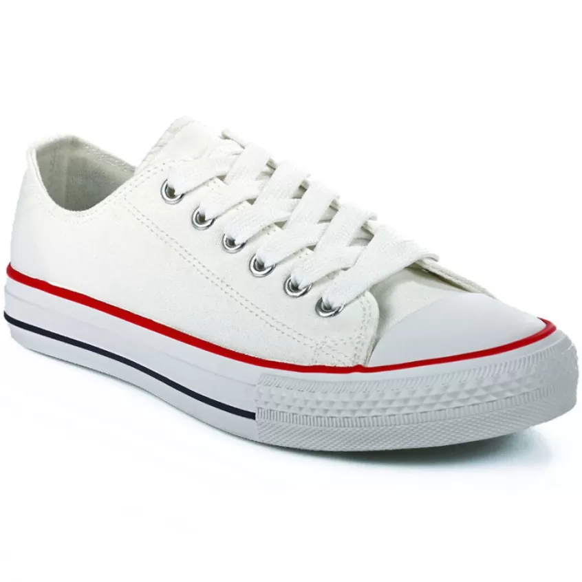 Baskets, Sneakers | STREET LIFE Tennis Femme En Toile Blanche